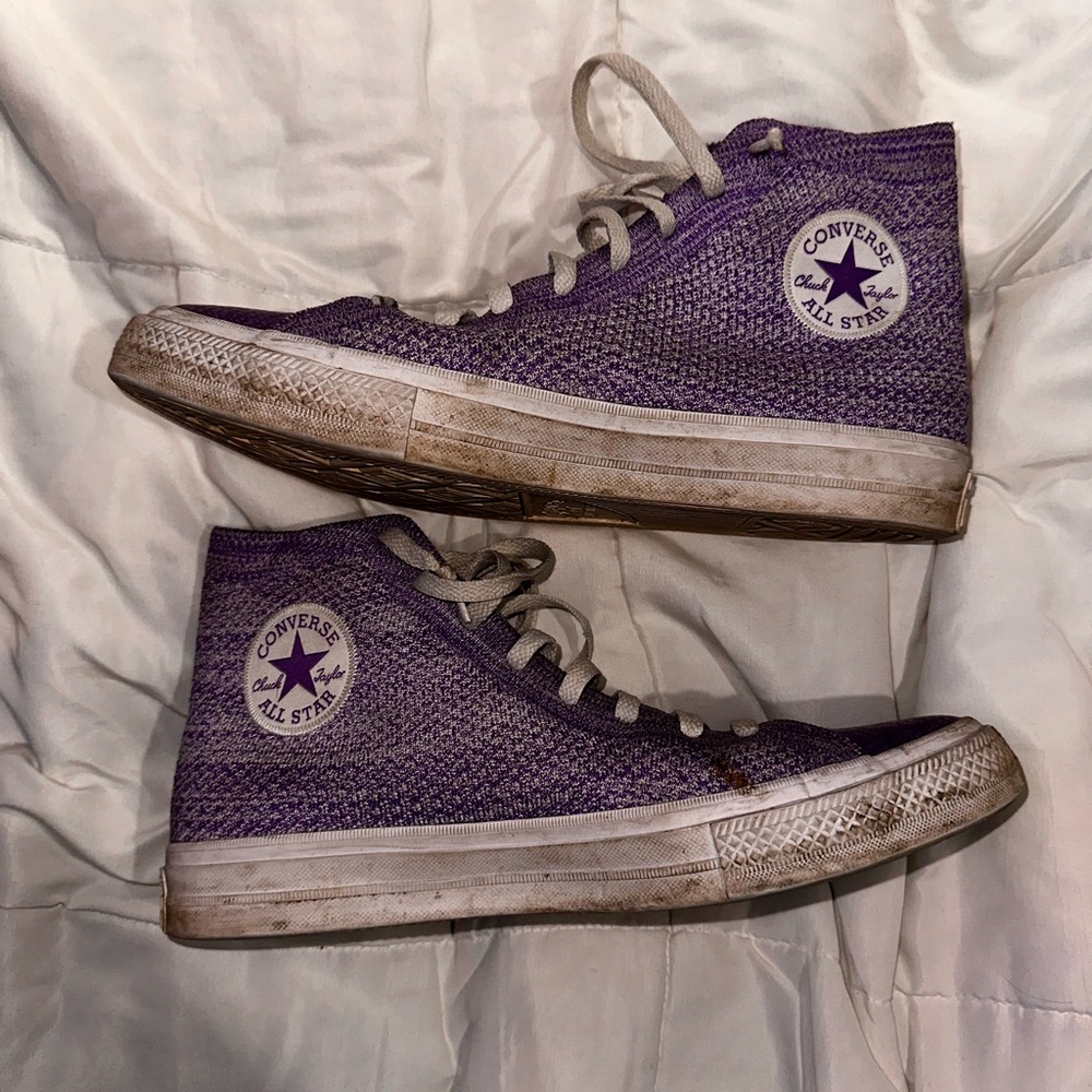 Converse mens  Purple High-Top mesh Sneakers dirty